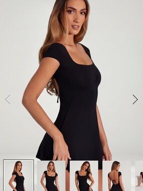 Oh Polly Black Backless Scoop Neck Mini Dress
